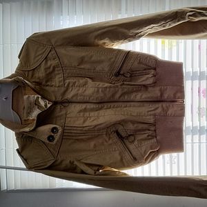 ⁰waist length tan cotton jacket
